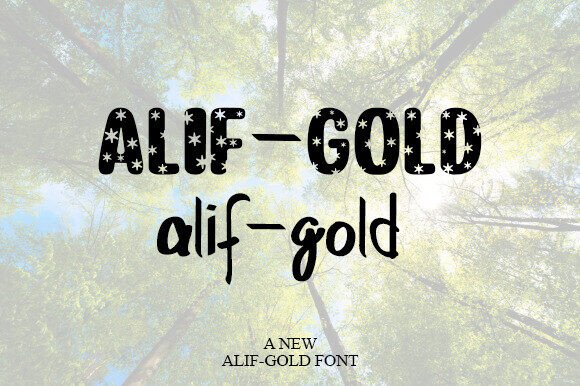 Alif-Gold: A Playful Serif Typeface for Creative Branding