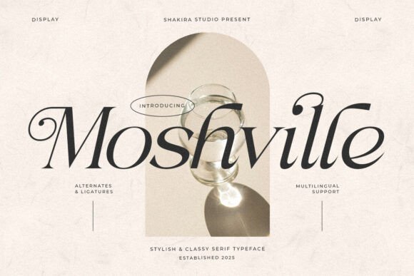 Moshville Font: A Stylish Serif for Crafters and Product Makers